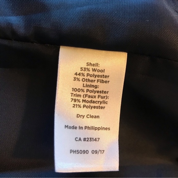 Talbots Speckled wool faux fur trim Navy blazer size 12p - Picture 12 of 12